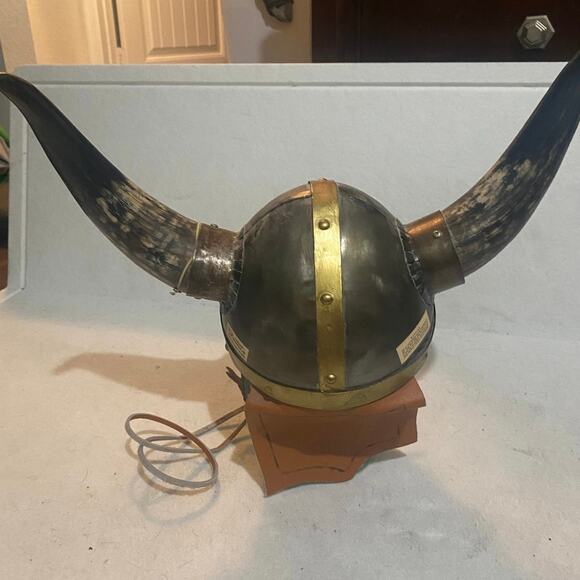 Hapadaca Enterprises Hand Made Viking Helmet Replica Steel and Real Horns - Picture 2 of 10